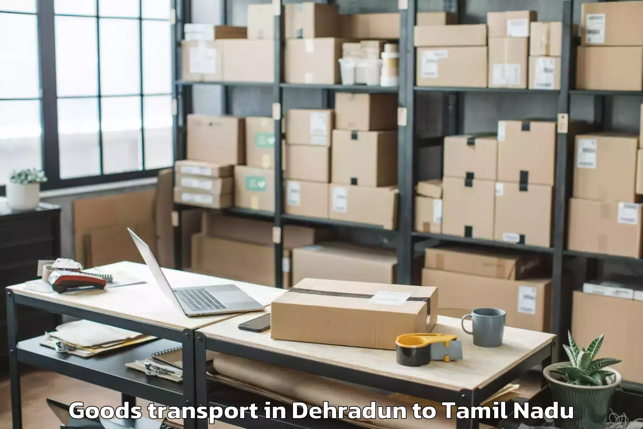 Reliable Dehradun to Gold Souk Grand Mall Chennai Goods Transport